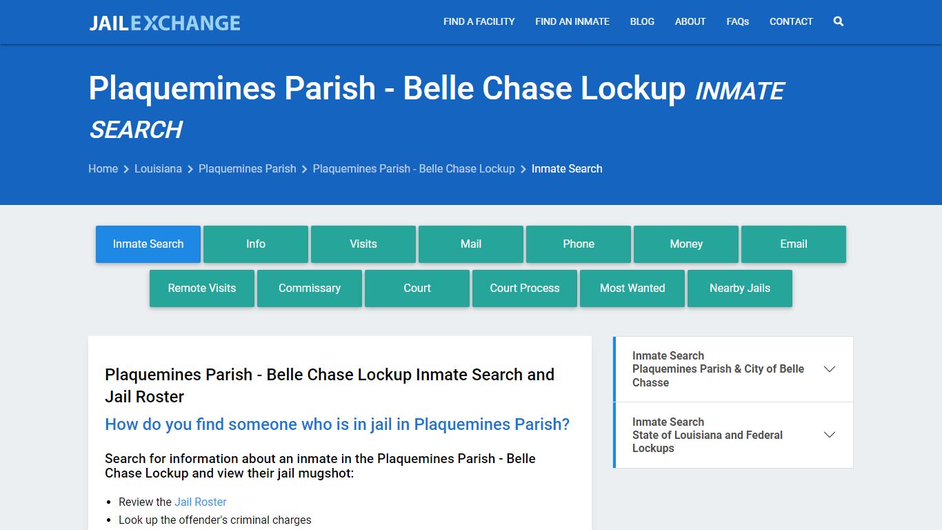 Plaquemines Parish Inmate Search | Arrests & Mugshots | LA - Jail Exchange